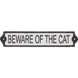 Litinová cedule 26x5 cm Beware of the Cat – Esschert Design obraz