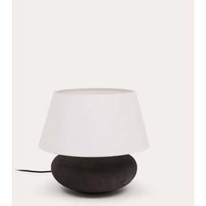 Černobílá stolní lampa s textilním stínidlem (výška 35 cm) Nessi – Kave Home obraz