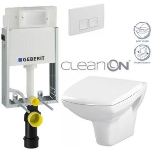 Geberit KOMBIFIX Basic tlačítko DELTA 50 Bílé WC CERSANIT CARINA + SEDÁTKO 110.100.00.1 50BI CA2 obraz