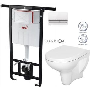 ALCADRAIN Jádromodul předstěnový instalační systém s bílým/ chrom tlačítkem M1720-1 + WC CERSANIT ARTECO CLEANON + SEDÁTKO AM102/1120 M1720-1 AT1 obraz