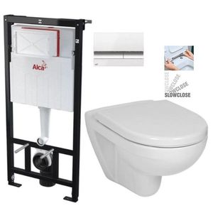 ALCADRAIN Sádromodul předstěnový instalační systém s bílým/ chrom tlačítkem M1720-1 + WC JIKA LYRA PLUS + SEDÁTKO DURAPLAST SLOWCLOSE AM101/1120 M1720-1 LY5 obraz