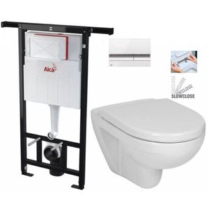 ALCADRAIN Jádromodul předstěnový instalační systém s bílým/ chrom tlačítkem M1720-1 + WC JIKA LYRA PLUS + SEDÁTKO DURAPLAST SLOWCLOSE AM102/1120 M1720-1 LY5 obraz