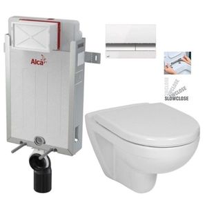 ALCADRAIN Renovmodul předstěnový instalační systém s bílým/ chrom tlačítkem M1720-1 + WC JIKA LYRA PLUS + SEDÁTKO DURAPLAST SLOWCLOSE AM115/1000 M1720-1 LY5 obraz