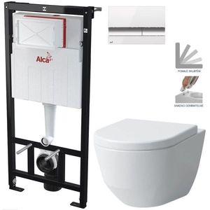 ALCADRAIN Sádromodul předstěnový instalační systém s bílým/ chrom tlačítkem M1720-1 + WC LAUFEN PRO + SEDÁTKO AM101/1120 M1720-1 LP3 obraz