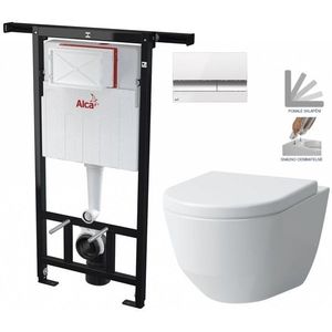 ALCADRAIN Jádromodul předstěnový instalační systém s bílým/ chrom tlačítkem M1720-1 + WC LAUFEN PRO + SEDÁTKO AM102/1120 M1720-1 LP3 obraz