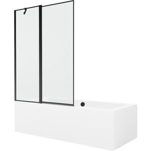 MEXEN/S Cube obdélníková vana 170 x 80 cm s panelem + vanová zástěna 120 cm, černá vzor 550517080X9412117070 obraz