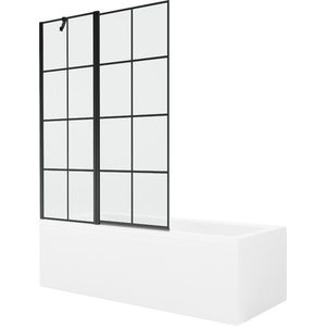 MEXEN/S Cubik obdélníková vana 170 x 70 cm s panelem + vanová zástěna 120 cm, černá vzor 550317070X9412117077 obraz