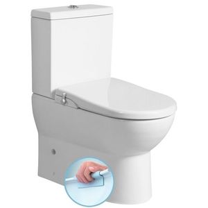 SAPHO JALTA WC kombi s bidetovým sedátkem CLEAN STAR, Rimless, spodní/zadní odpad, bílá LB402-1 obraz