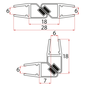 AQUALINE Set magnetických těsnění 45°pro sklo 6/6, 2000 MAG01 obraz