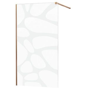 MEXEN/S KIOTO Sprchová zástěna WALK-IN 80x200 cm 8 mm, růžové zlato, bílý vzor 800-080-101-60-97 obraz