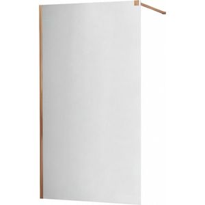 MEXEN/S KIOTO Sprchová zástěna WALK-IN 90x200 cm 8 mm, růžové zlato, zrcadlové sklo 800-090-101-60-50 obraz