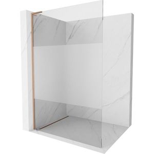 MEXEN/S Kioto L Sprchová zástěna WALK-IN 120 x 200, transparent/dekor, měď kartáčovaná 800-120-103-65-35 obraz