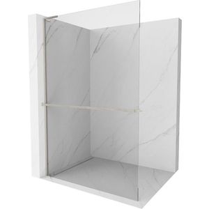 MEXEN/S Kioto+ L Sprchová zástěna WALK-IN s poličkou a držákem ručníků 70 x 200 cm, transparent, nikl kartáčovaná 800-070-123-97-00 obraz