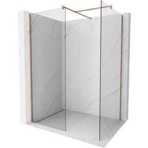 MEXEN/S Kioto Sprchová zástěna WALK-IN 70 x 70 cm, transparent, růžové zlato 800-070-202-60-00-070 obraz