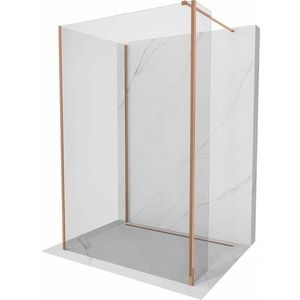 MEXEN/S Kioto Sprchová zástěna WALK-IN 90 x 70 x 40 cm, transparent, růžové zlato 800-090-070-221-60-00-040 obraz