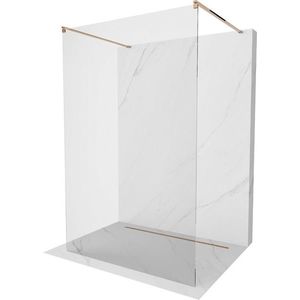 MEXEN/S Kioto Sprchová zástěna WALK-IN volněstojící 105 x 200, transparent 8 mm, růžové zlato 800-105-002-60-00 obraz