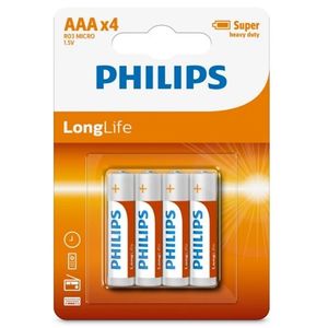 Philips Baterie AAA 1, 5 V LongLife, 4 ks obraz