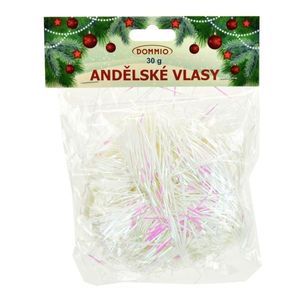 Vánoční dekorace Andělské vlasy 30 g, bílá, laser efekt obraz