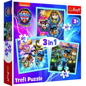 Puzzle 3v1 Mocná štěňata Tlapková patrola/Paw Patrol 20x19, 5cm v krabici 28x28x6cm obraz