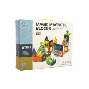 Magnetická stavebnice plast 66ks v krabici 31x25x8cm obraz