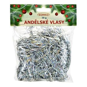 Vánoční dekorace Andělské vlasy 30 g, stříbrná, laser efekt obraz