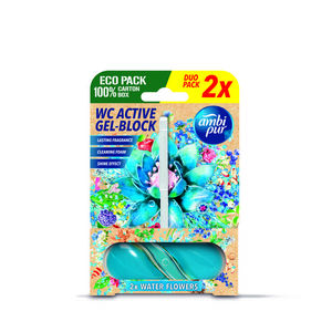 Ambipur WC Active gel-blok vodní květy 2x 45 g obraz