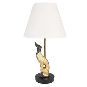 Černozlatá stolní lampa Dog se stínidlem - Ø 30*56 cm E27/max 1*60W 5LMC0020 obraz