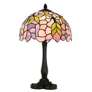 Růžová stolní lampa Tiffany LIlla - Ø 30*50 cm E27/max 1*60W 5LL-6308 obraz