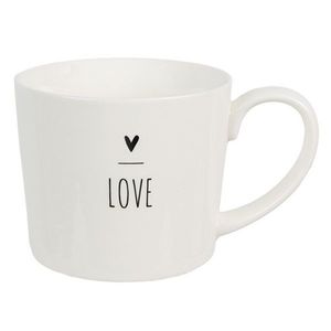 Bílý hrnek se srdíčkem s nápisem Love - Lovely Day - 12*8*7 cm / 300 ml 6CEMU0147 obraz