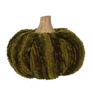 Tmavě zelená látková dekorace dýně Pumpkin M - Ø 12*10 cm 65442 obraz