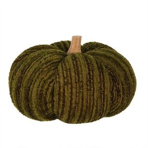 Tmavě zelená látková dekorace dýně Pumpkin XXL - Ø 25*16 cm 65445 obraz