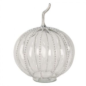 Transparentní skleněná dýně Pumpkin s korálky XL - Ø 25*33 cm 6GL4544XL obraz