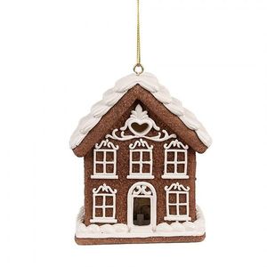 Závěsná svítící ozdoba perníková chaloupka Gingerbread House - 9*6*10/21 cm 6PR4358 obraz