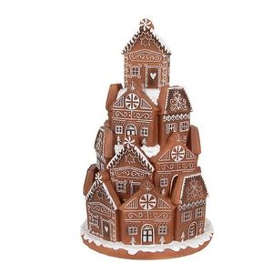 Svítící perníková věž z chaloupek Gingerbread House - Ø 18 * 28 cm/ 3*AAA 6PR4342 obraz