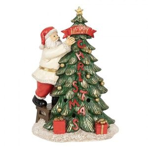 Svítící dekorace Santa zdobící stromek Merry Christmas - 15*10*22 cm 6PR4179 obraz