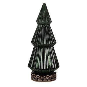 Zelený skleněný dekorační svítící stromek LED Tree - Ø 7*16 cm 6GL4569GR obraz