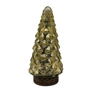 Zlatý skleněný dekorační svítící stromek LED Tree - Ø 8*16 cm 6GL4560 obraz