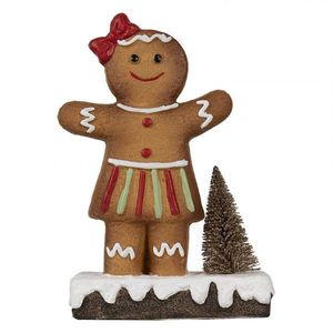 Hnědá vánoční dekorace holčička Perníček Gingerbread - 15*7*21 cm 6CE1773 obraz