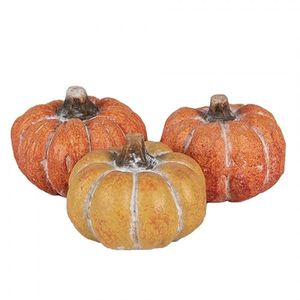 Set 3ks keramická oranžová dekorace dýně Pumpkin - 3* Ø 5*4 cm 6CE1781 obraz