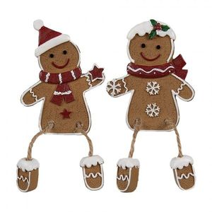 Vánoční dekorace perníčci Gingerbread - 7*2*13/6*2*12 cm 6PR4196 obraz