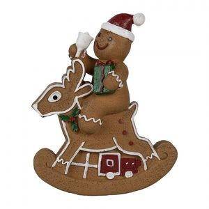 Vánoční dekorace Perníček na houpacím jelínkovi Gingerbread - 11*5*12 cm 6PR4195 obraz