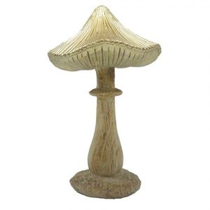 Béžovo-zlatá dekorace houba Mushroom - 11*9*15 cm 6PR4157 obraz