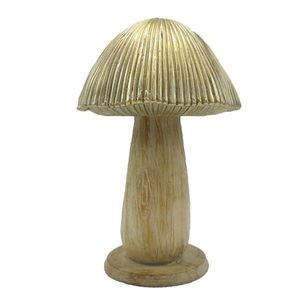 Béžovo-zlatá dekorace houba Mushroom - Ø 9*14 cm 6PR4158 obraz