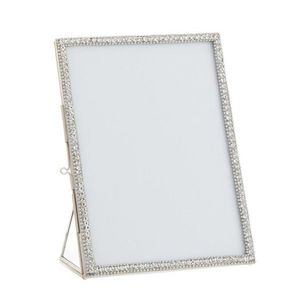 Stříbrný kovový fotorámeček s kamínky Jewel L - 15*20 cm 7787 obraz