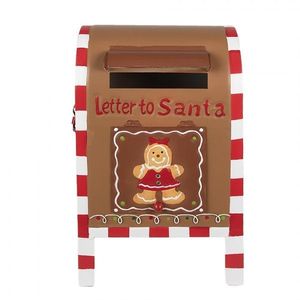 Hnědá kovová dekorační schránka Letter to Santa - 22*18*34 cm 6Y5628 obraz