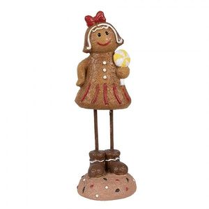 Vánoční dekorace Perníček Gingerbread dívka s lízátkem - 7*7*18 cm 6PR4274 obraz