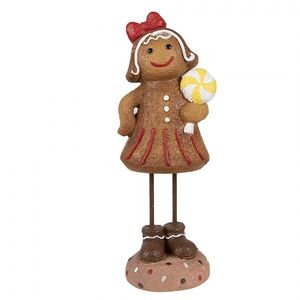 Vánoční dekorace Perníček Gingerbread dívka s lízátkem - 10*8*23 cm 6PR4273 obraz