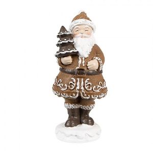 Vánoční dekorace figurka perníkový Santa se stromkem - 3*3*8 cm 6PR4305 obraz