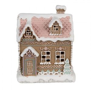 Hnědá svítící perníková chaloupka Gingerbread House - 13*10*16 cm / 3*AAA 6PR4317 obraz