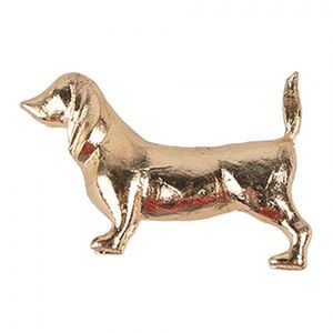 Zlatá kovová úchytka jezevčík Dachshund - 6*4*4 cm / S3 cm 65747 obraz